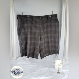 Haggar gray plaid flat front Mens Shorts size 36